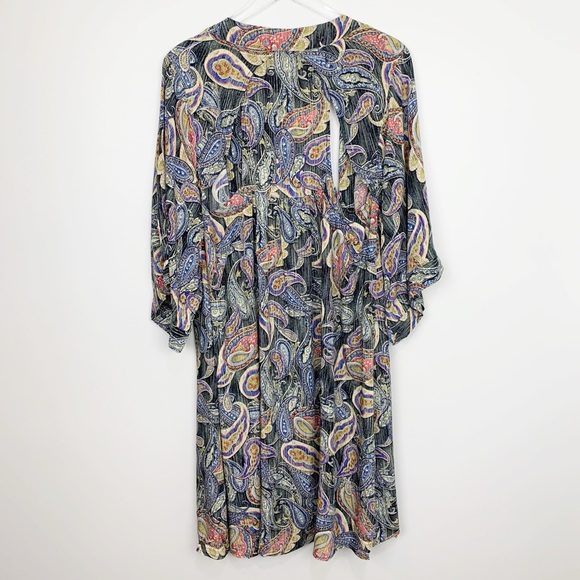 Flip Side Paisley Print Kimono Duster Entro S M L - Picture 8 of 8